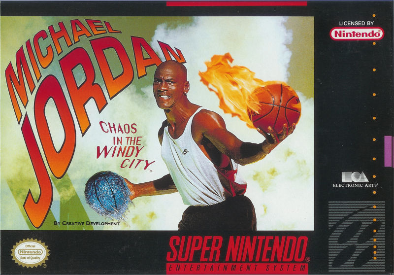 Front cover of Michael Jordan:  Chaos in the Windy City for Super Nintendo