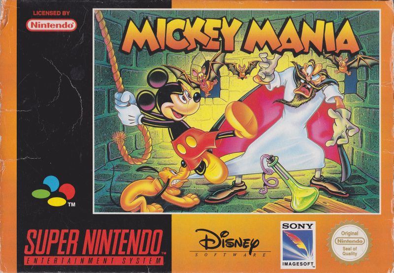 Front cover of Mickey Mania for Super Nintendo