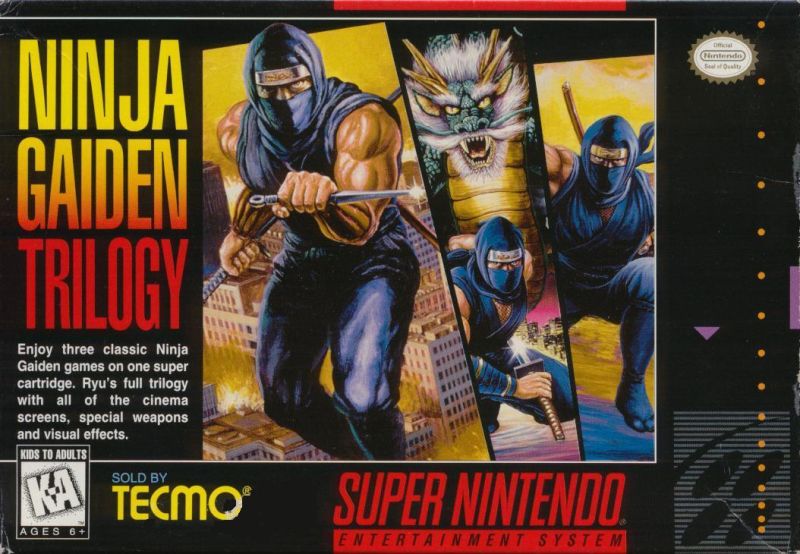 Front cover of Ninja Gaiden Trilogy for Super Nintendo