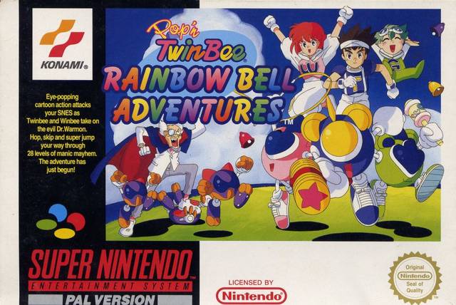 Front cover of Pop'n TwinBee Rainbow Bell Adventures for Super Nintendo