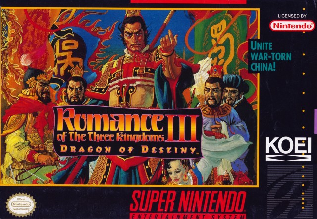 Front cover of Romance of the Three Kingdoms III: Dragon of Destiny for Super Nintendo