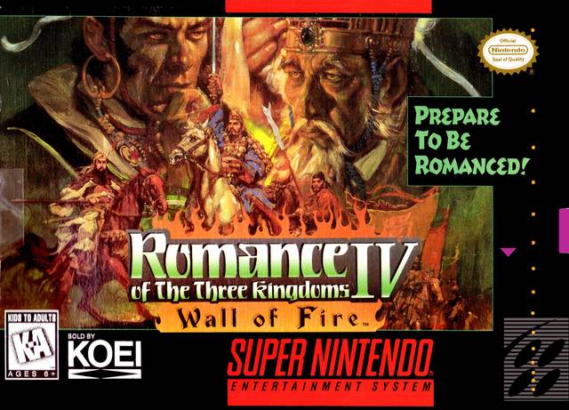 Front cover of Romance of the Three Kingdoms IV: Wall of Fire for Super Nintendo