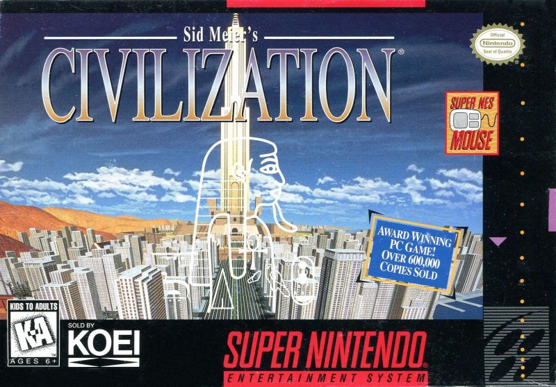 Front cover of Sid Meier's Civilization for Super Nintendo