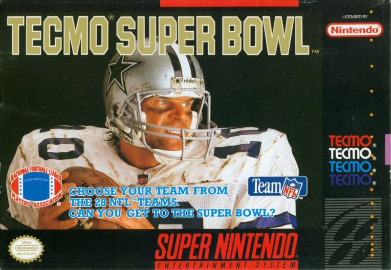 Front cover of Tecmo Super Bowl for Super Nintendo