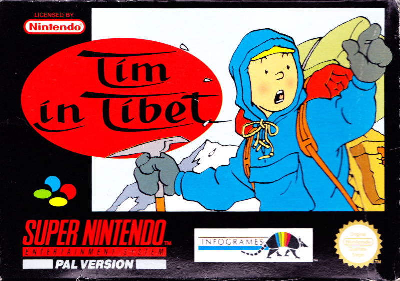 Front cover of Tintin in Tibet for Super Nintendo
