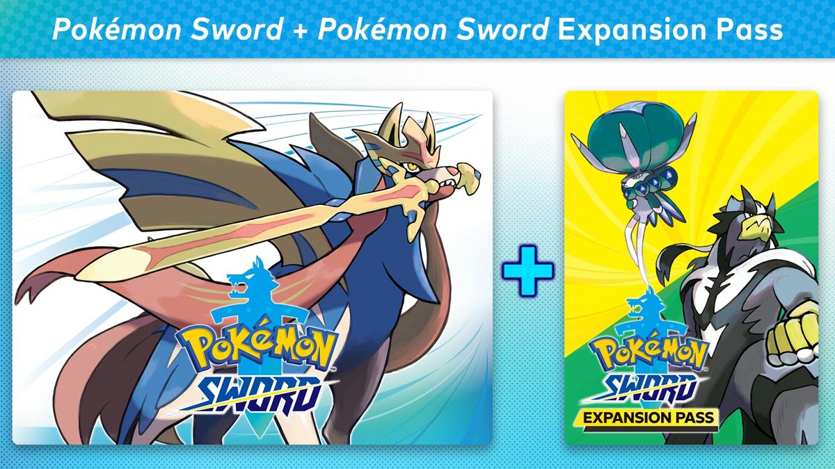 Front cover of Pokémon Sword + Pokémon Sword Expansion Pass for Nintendo Switch