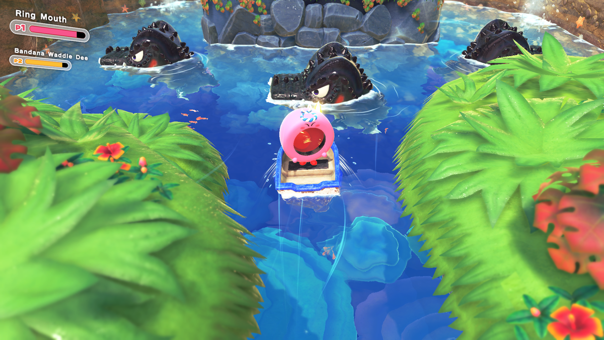 With this new ability Kirby can blow away enemies, spin windmills and steer boats