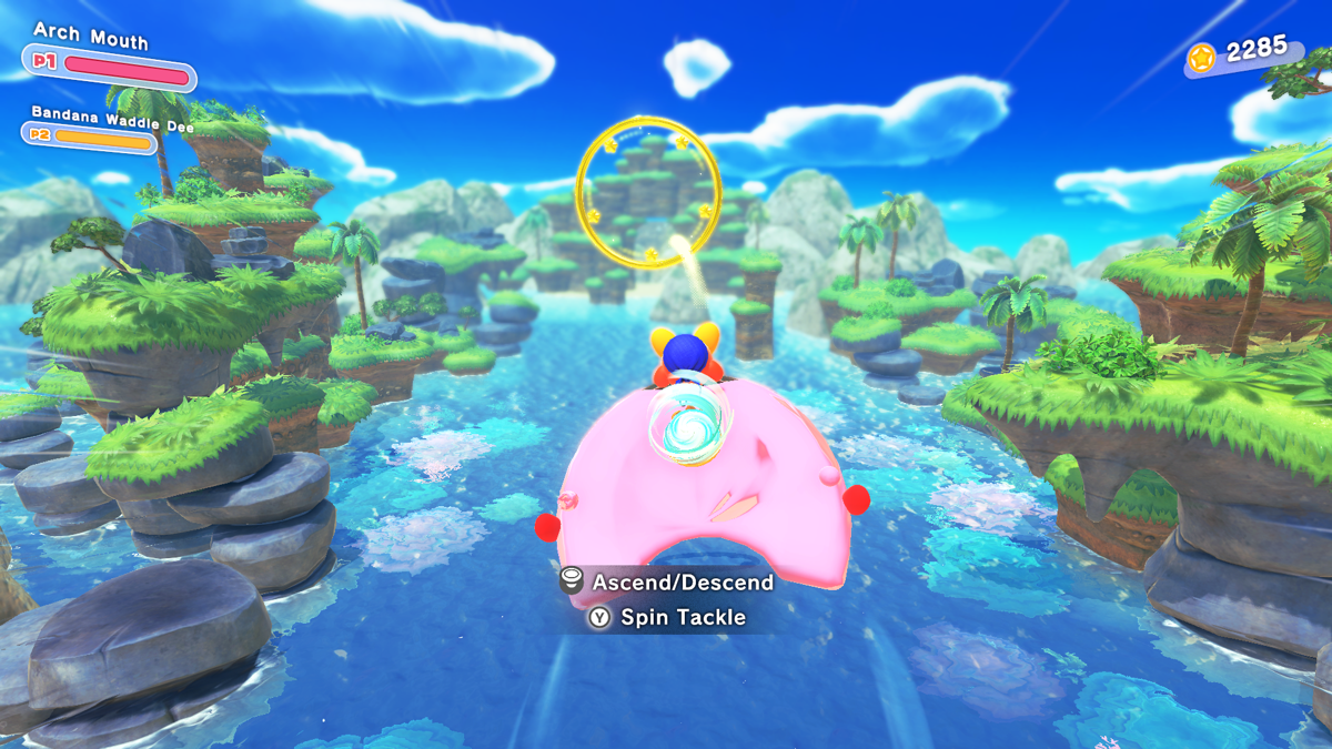 Kirby inhaled an archway and now he can fly