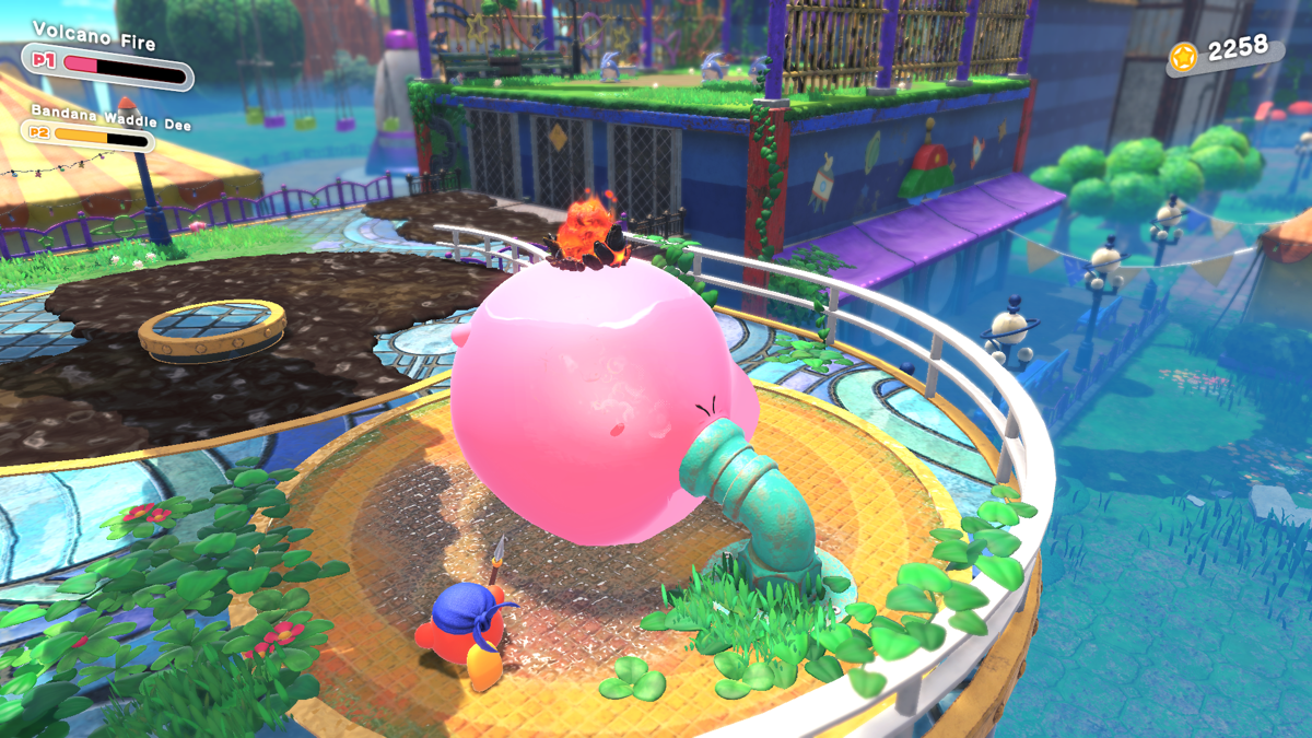 Kirby becomes a water balloon