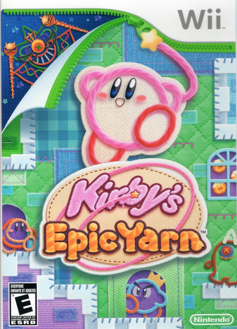 Front cover of Kirby's Epic Yarn for Nintendo Wii