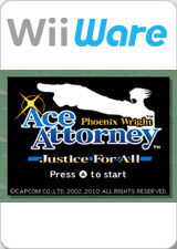 Front cover of Phoenix Wright: Ace Attorney - Justice for All for Nintendo Wii