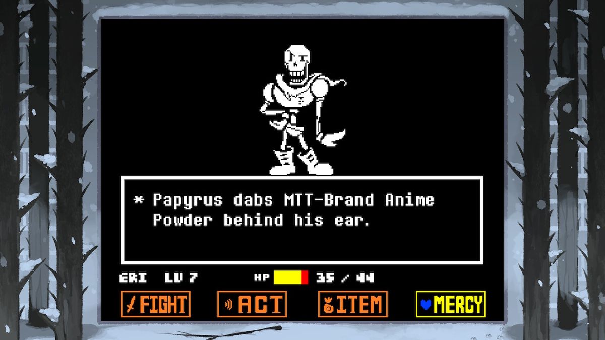 Battle Text During your fight with Papyrus