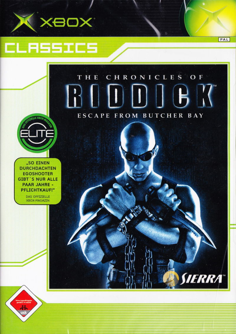 Front cover of The Chronicles of Riddick: Escape from Butcher Bay for Xbox