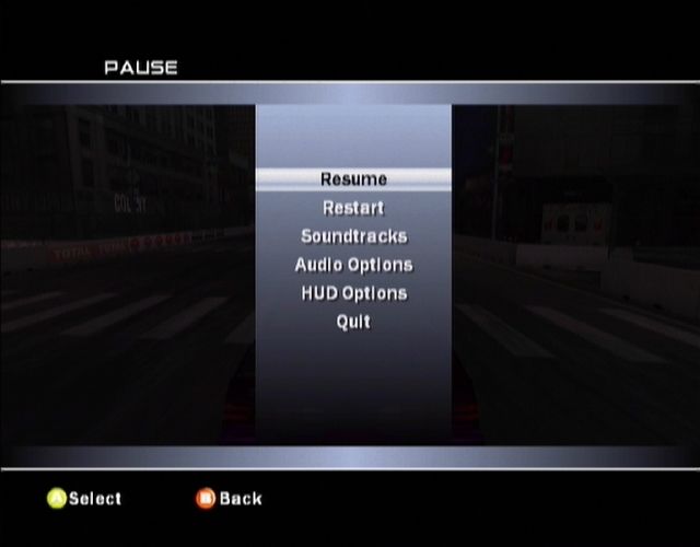 The pause menu is quite simple.