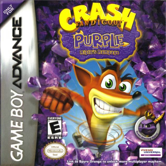Front cover of Crash Bandicoot Purple: Ripto's Rampage for Game Boy Advance