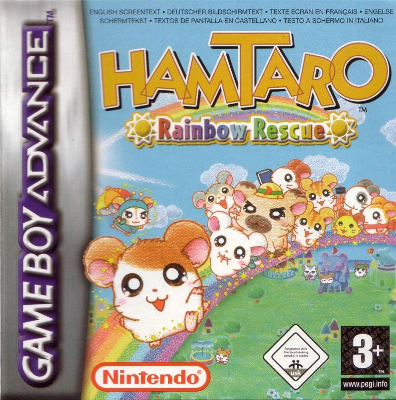 Front cover of Hamtaro: Rainbow Rescue for Game Boy Advance