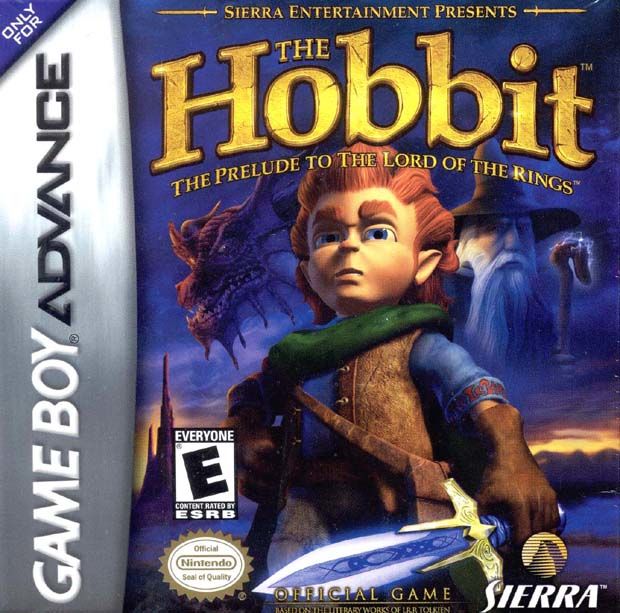 Front cover of The Hobbit: The Prelude to the Lord of the Rings for Game Boy Advance