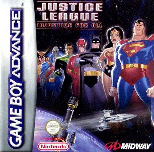 Front cover of Justice League: Injustice for All for Game Boy Advance