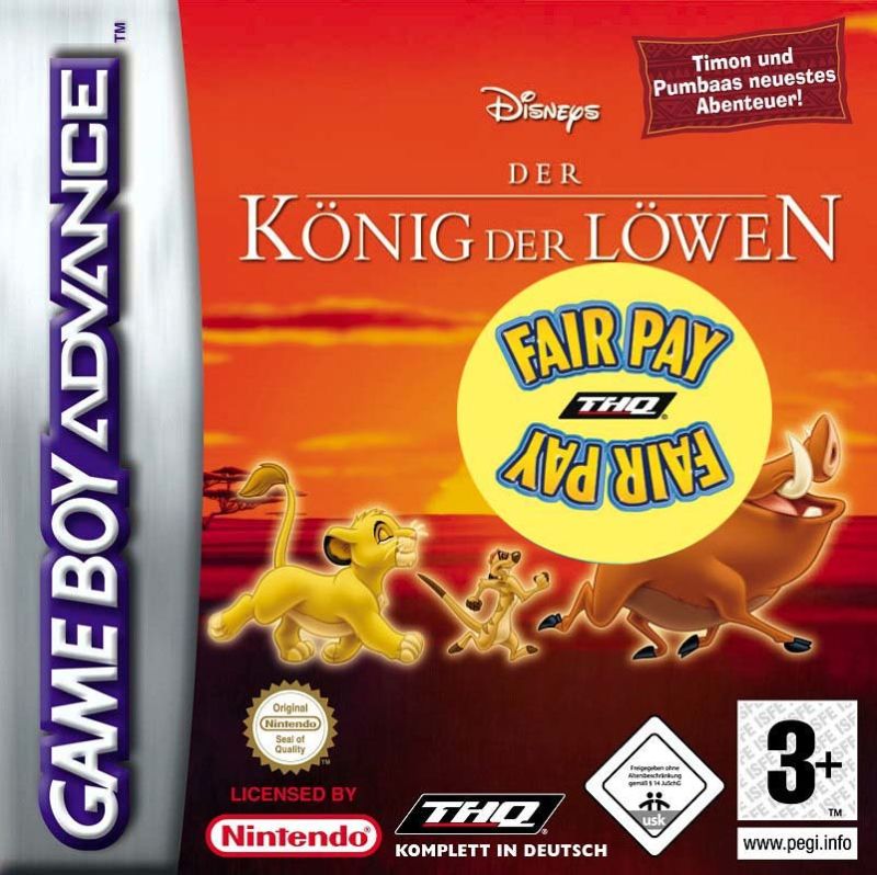 Front cover of Disney's The Lion King 1 ½ for Game Boy Advance