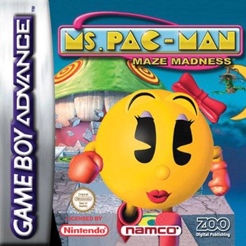 Front cover of Ms. Pac-Man Maze Madness for Game Boy Advance